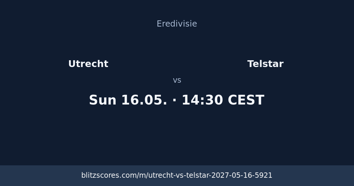 Utrecht vs Telstar score card