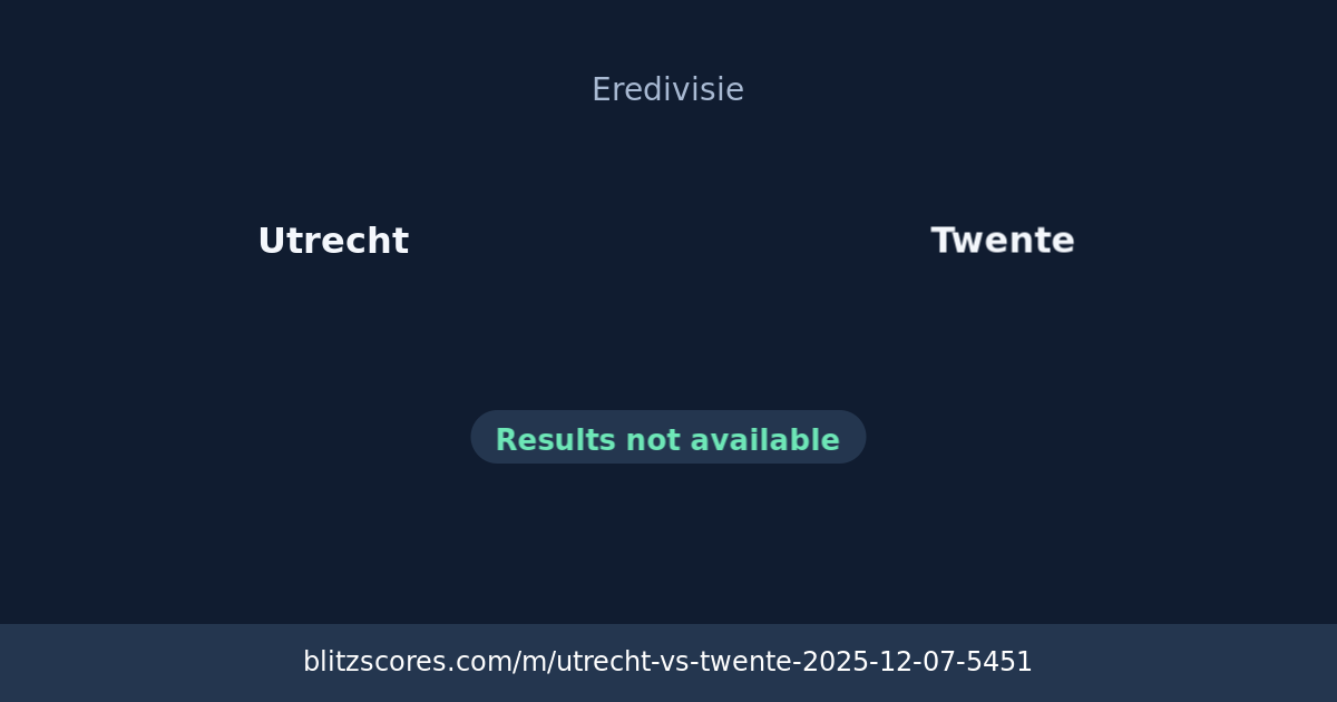 Utrecht vs Twente score card