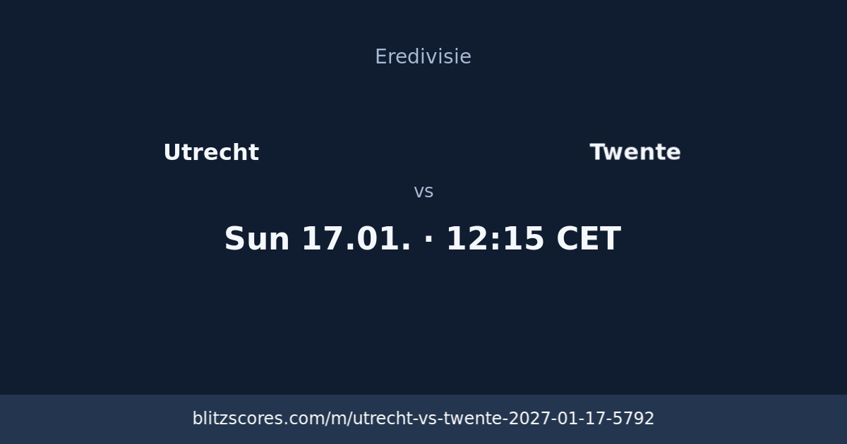 Utrecht vs Twente score card
