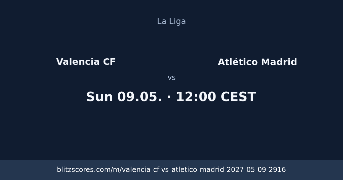 Valencia CF vs Atlético Madrid score card