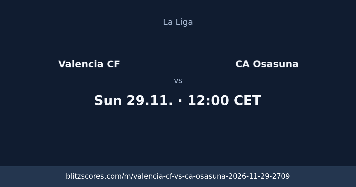 Valencia CF vs CA Osasuna score card