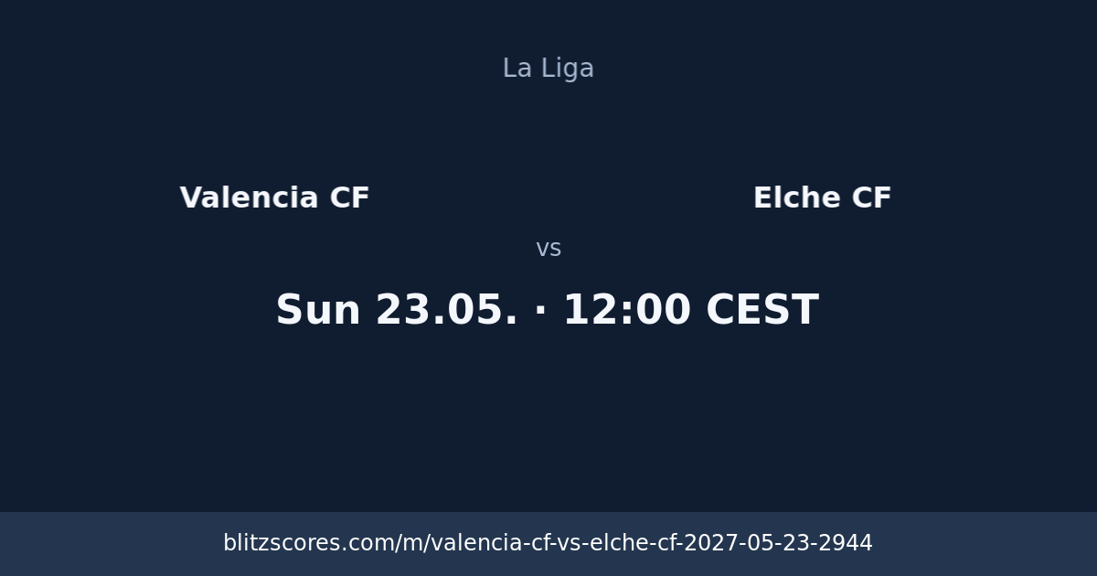 Valencia CF vs Elche CF score card
