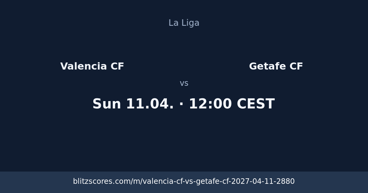 Valencia CF vs Getafe CF score card