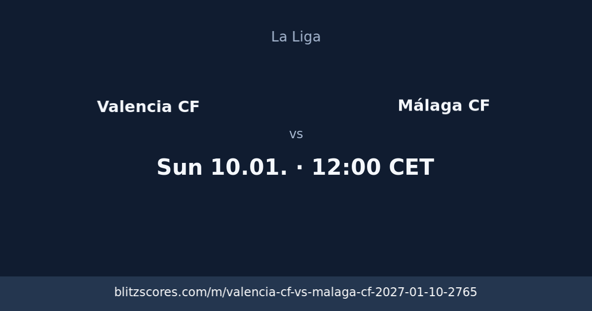 Valencia CF vs Málaga CF score card