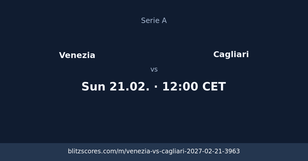 Venezia vs Cagliari score card