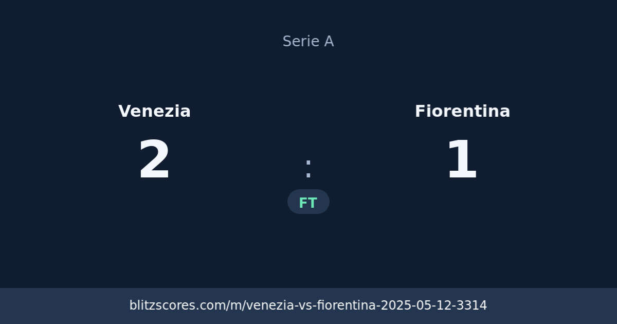 Venezia vs Fiorentina score card