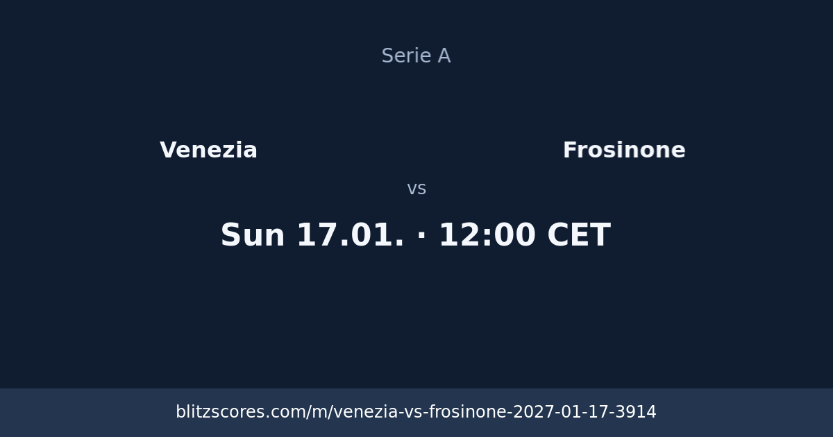 Venezia vs Frosinone score card