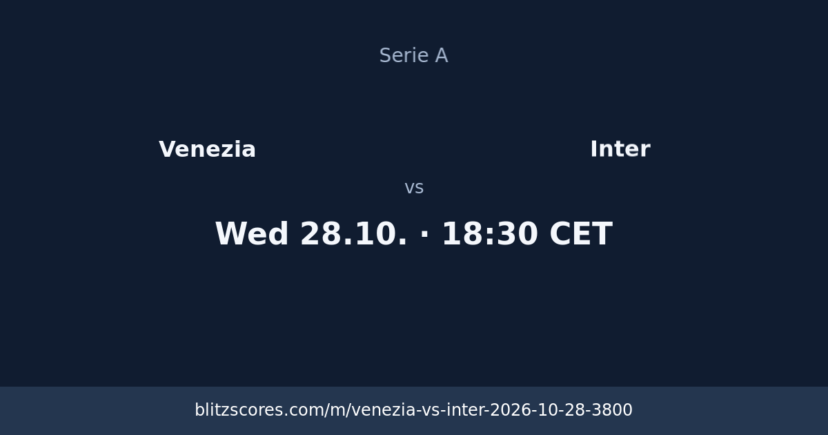 Venezia vs Inter score card