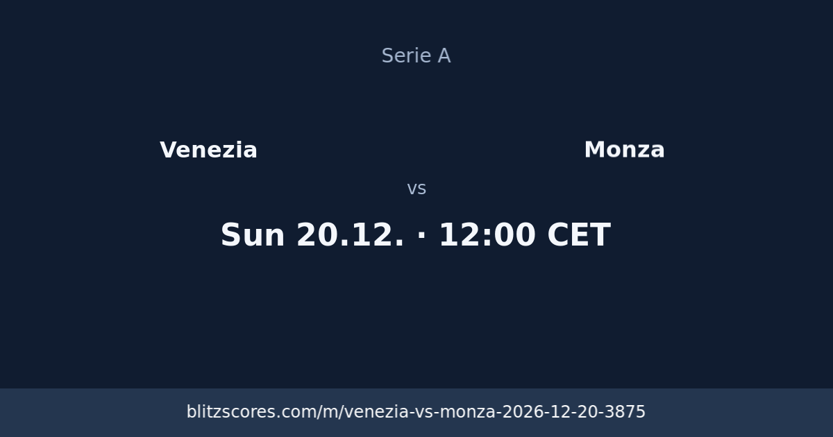 Venezia vs Monza score card