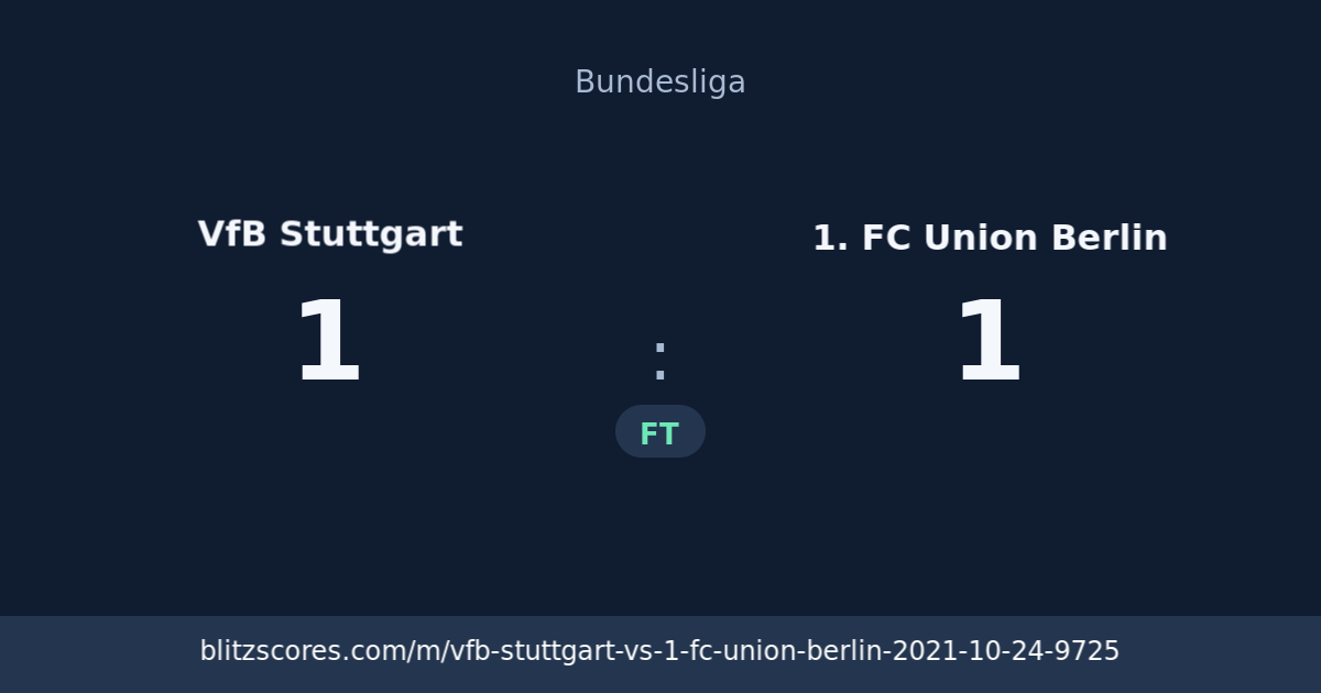 VfB Stuttgart vs 1. FC Union Berlin score card