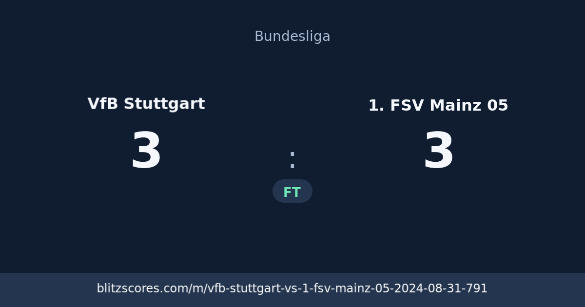 VfB Stuttgart vs 1. FSV Mainz 05 score card