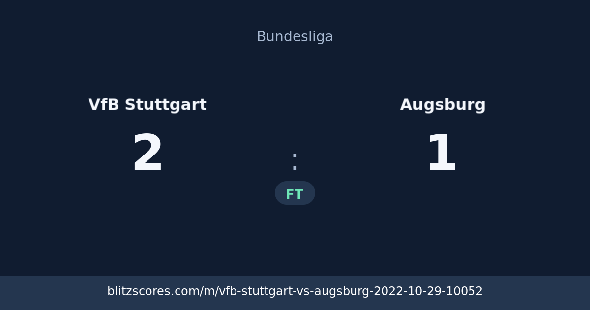 VfB Stuttgart vs Augsburg score card