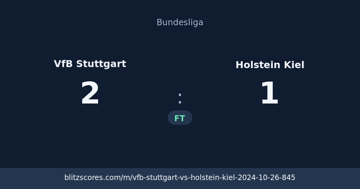 VfB Stuttgart vs Holstein Kiel score card