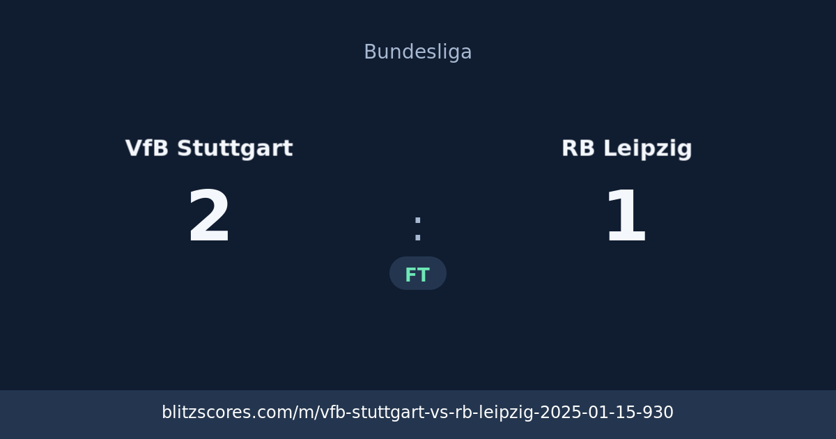 VfB Stuttgart vs RB Leipzig score card