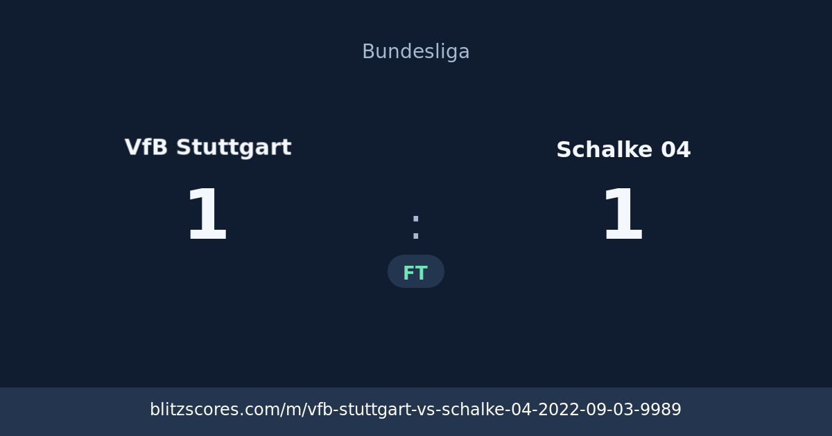 VfB Stuttgart vs Schalke 04 score card