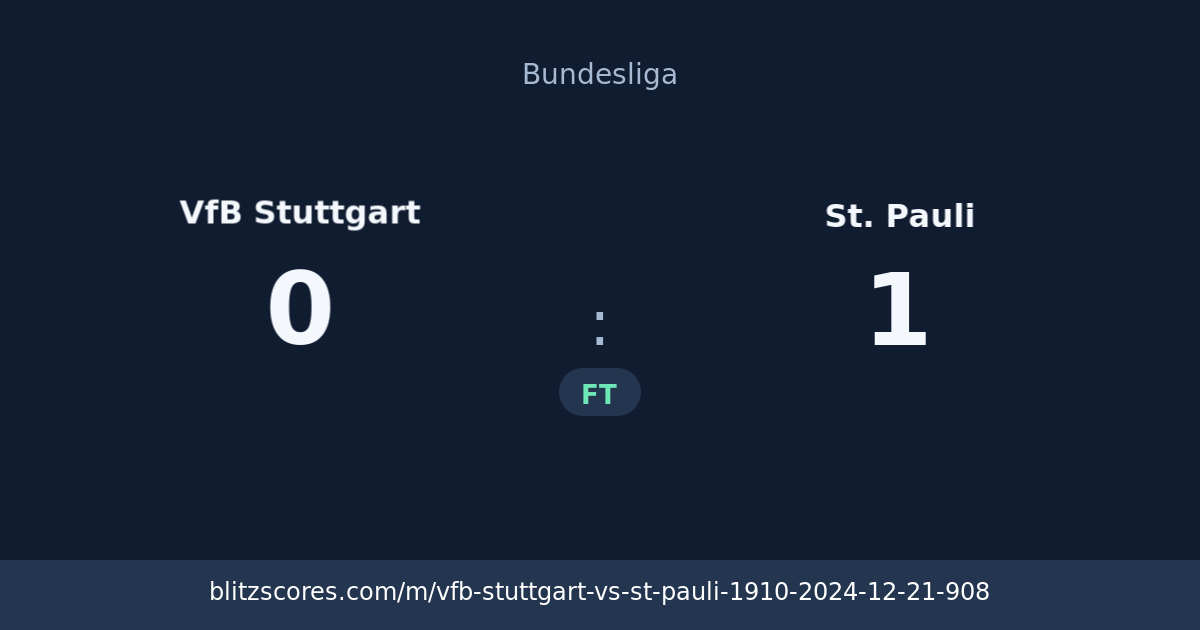 VfB Stuttgart vs St. Pauli score card