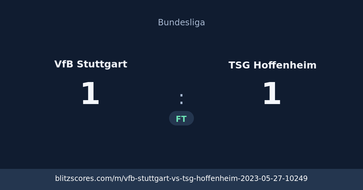 VfB Stuttgart vs TSG Hoffenheim score card