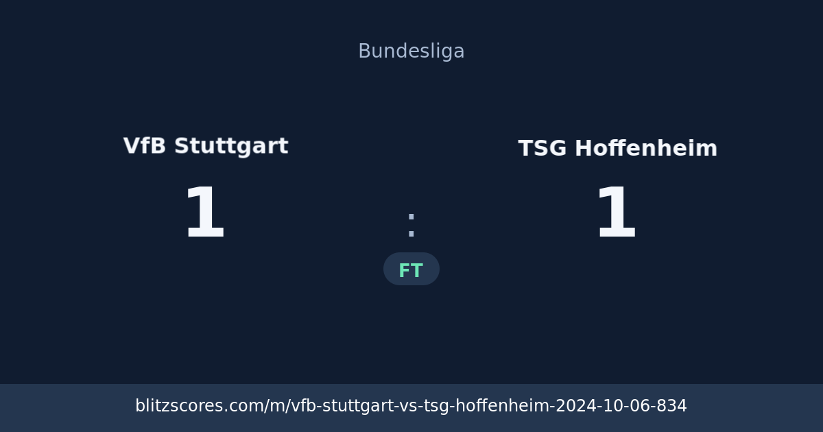 VfB Stuttgart vs TSG Hoffenheim score card