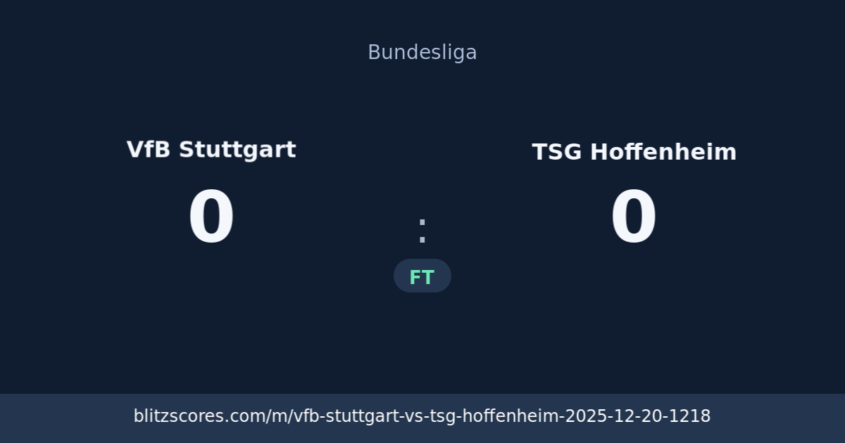 VfB Stuttgart vs TSG Hoffenheim score card