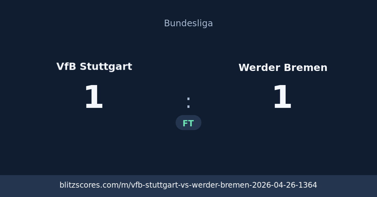 VfB Stuttgart vs Werder Bremen score card