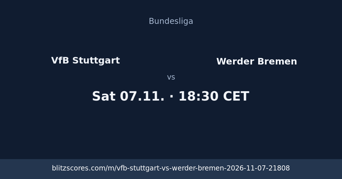 VfB Stuttgart vs Werder Bremen score card