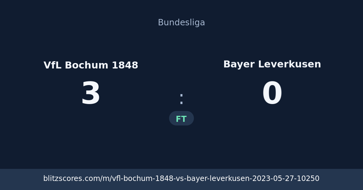 VfL Bochum 1848 vs Bayer Leverkusen score card