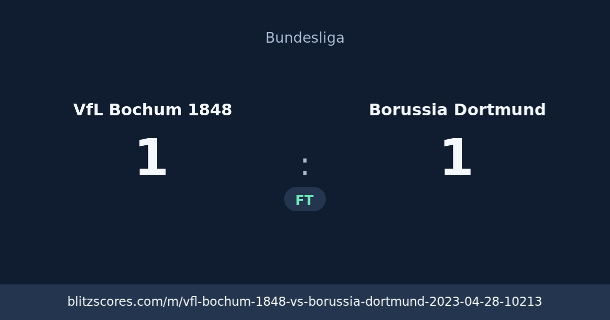 VfL Bochum 1848 vs Borussia Dortmund score card