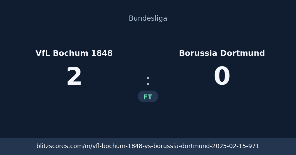 VfL Bochum 1848 vs Borussia Dortmund score card