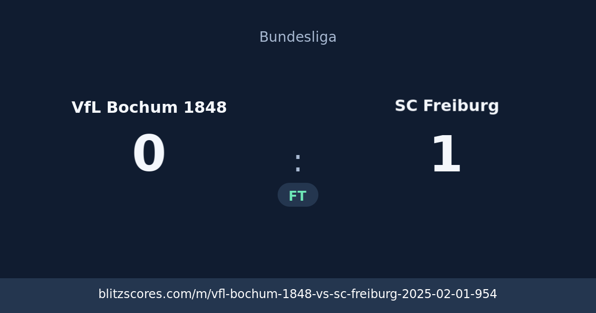 VfL Bochum 1848 vs SC Freiburg score card