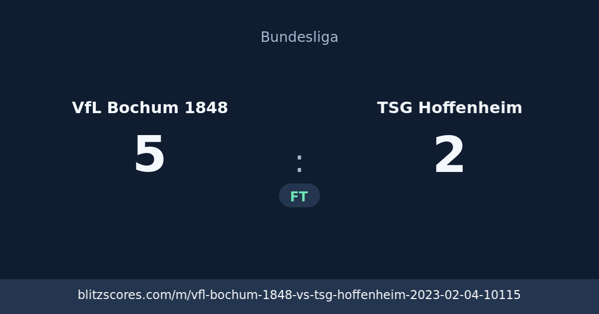 VfL Bochum 1848 vs TSG Hoffenheim score card
