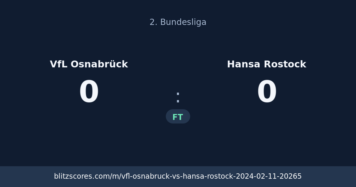 VfL Osnabrück vs Hansa Rostock score card