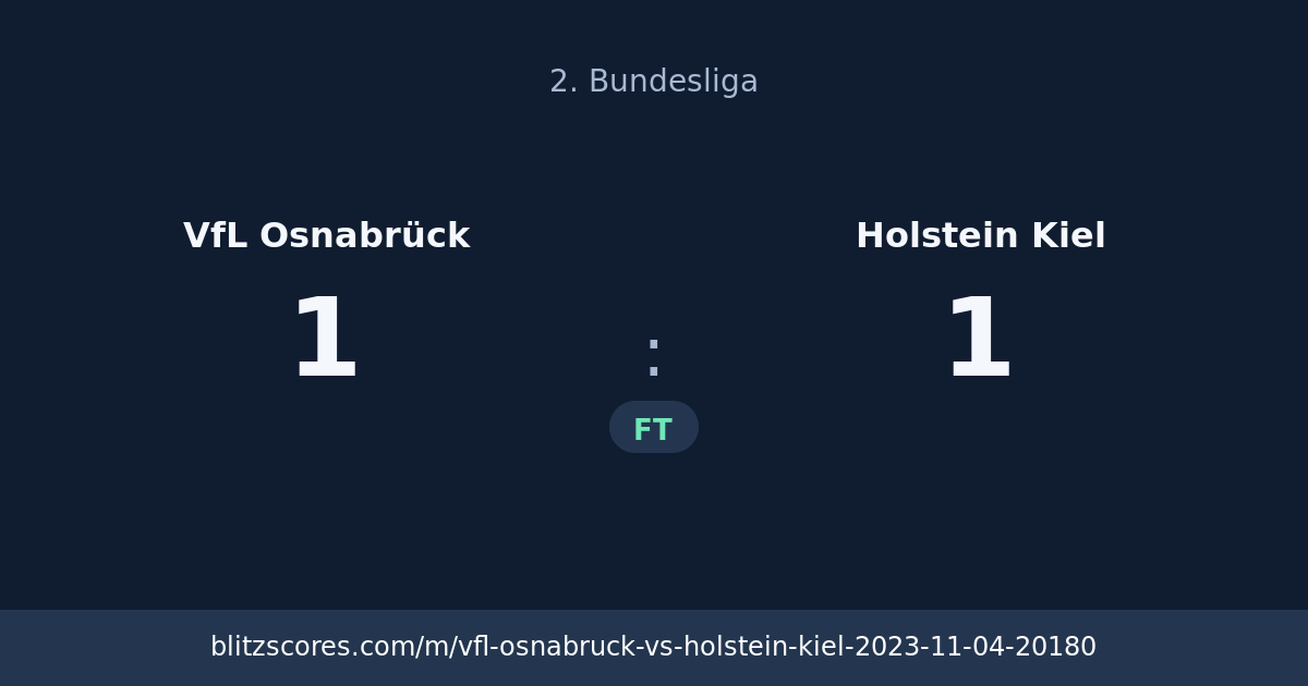 VfL Osnabrück vs Holstein Kiel score card