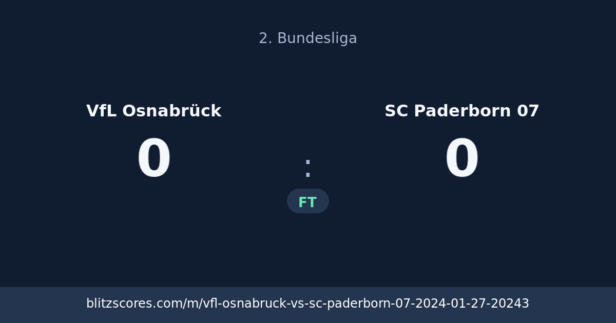 VfL Osnabrück vs SC Paderborn 07 score card