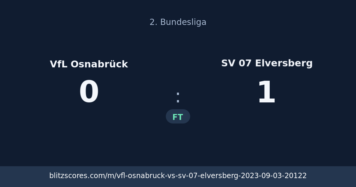 VfL Osnabrück vs SV 07 Elversberg score card