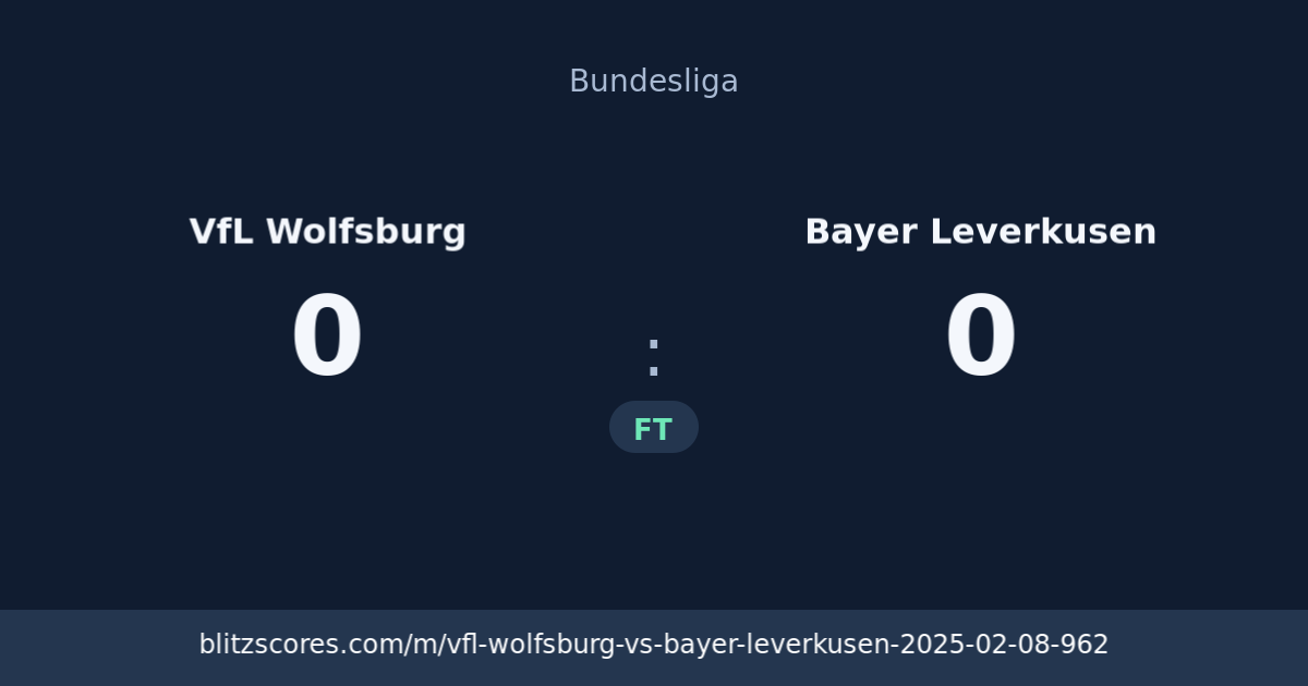 VfL Wolfsburg vs Bayer Leverkusen score card