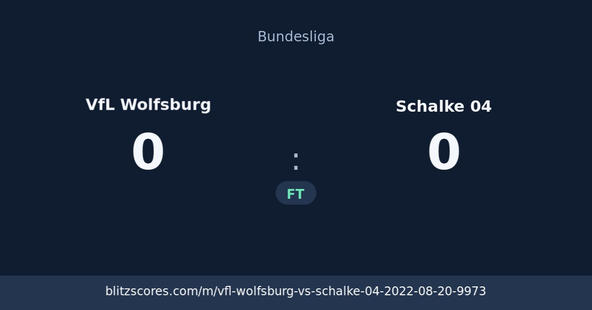 VfL Wolfsburg vs Schalke 04 score card