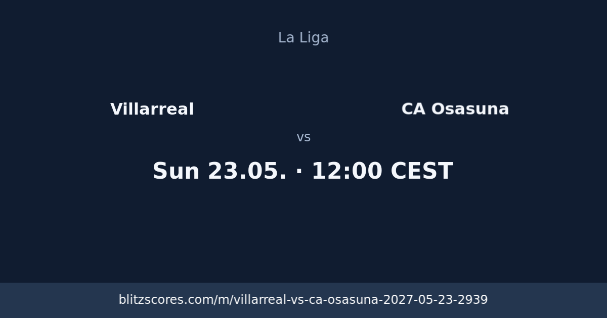 Villarreal vs CA Osasuna score card
