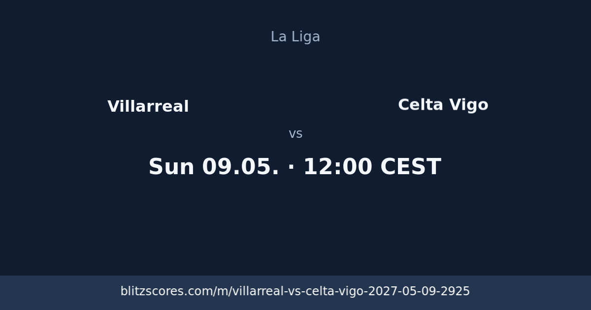 Villarreal vs Celta Vigo score card