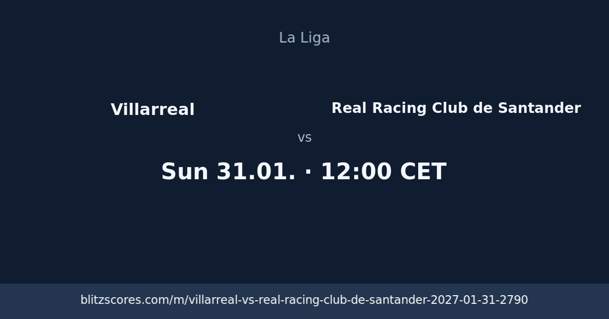 Villarreal vs Real Racing Club de Santander score card