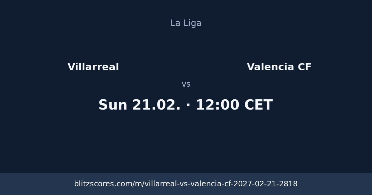 Villarreal vs Valencia CF score card