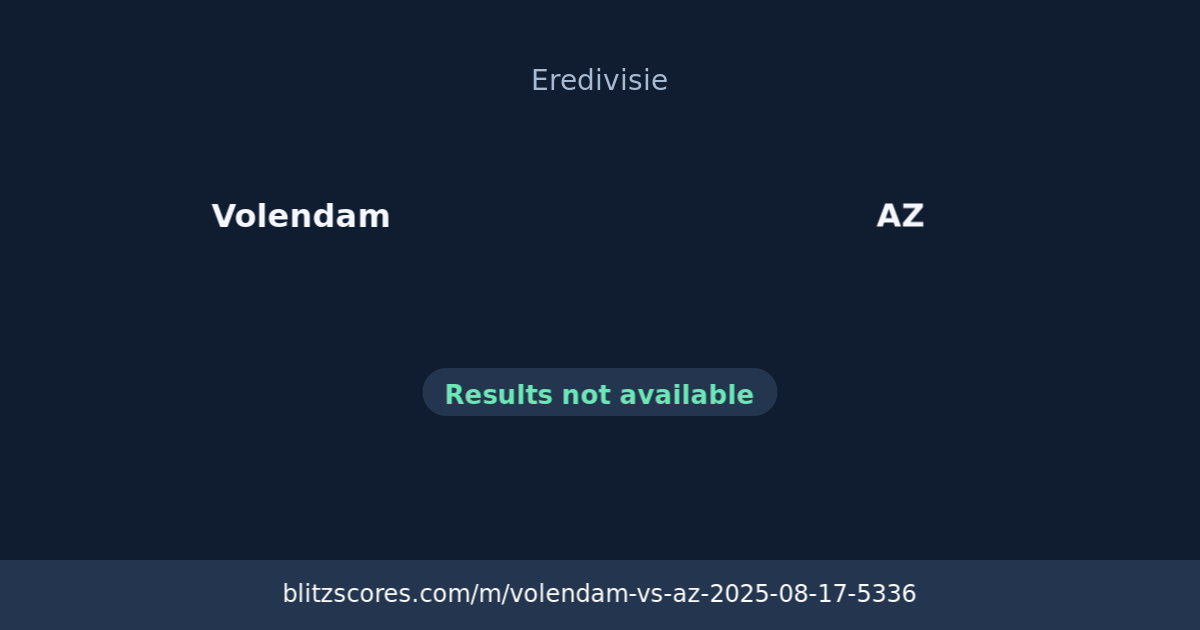 Volendam vs AZ score card