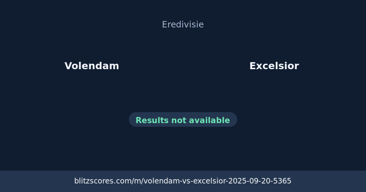 Volendam vs Excelsior score card
