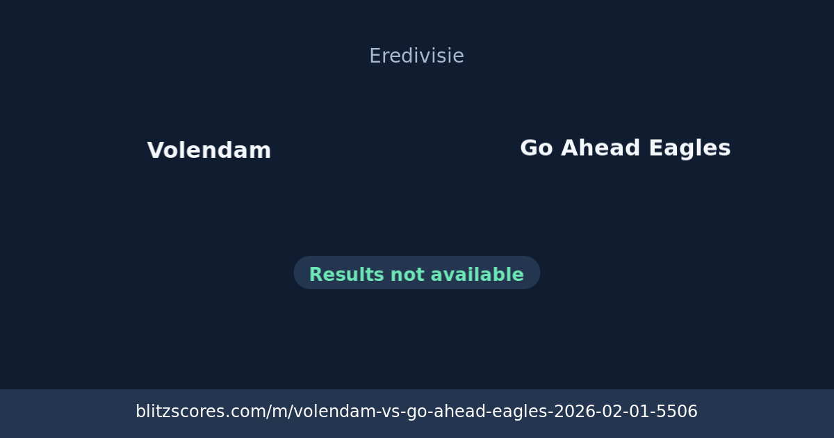 Volendam vs Go Ahead Eagles score card