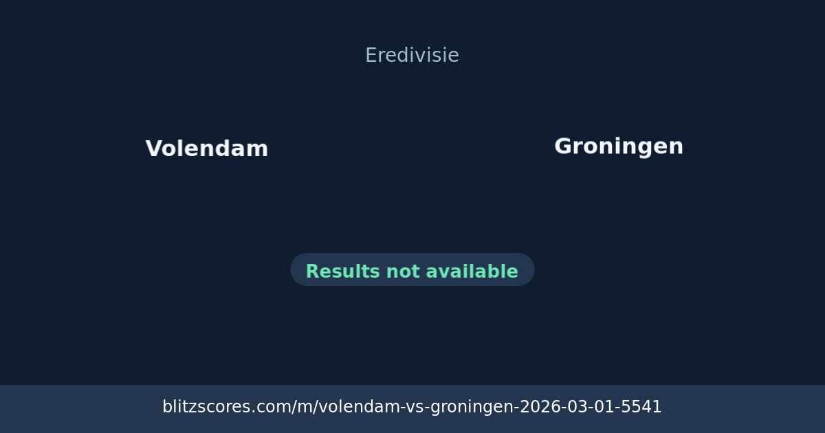 Volendam vs Groningen score card