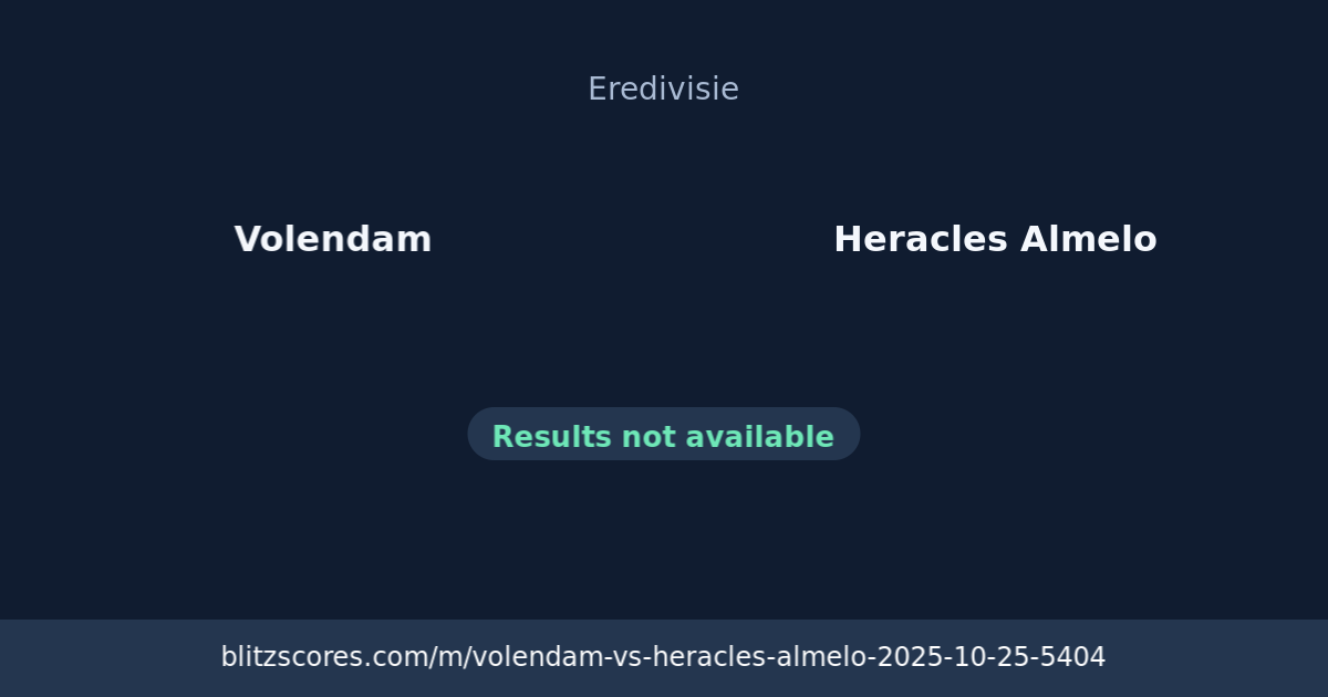 Volendam vs Heracles Almelo score card