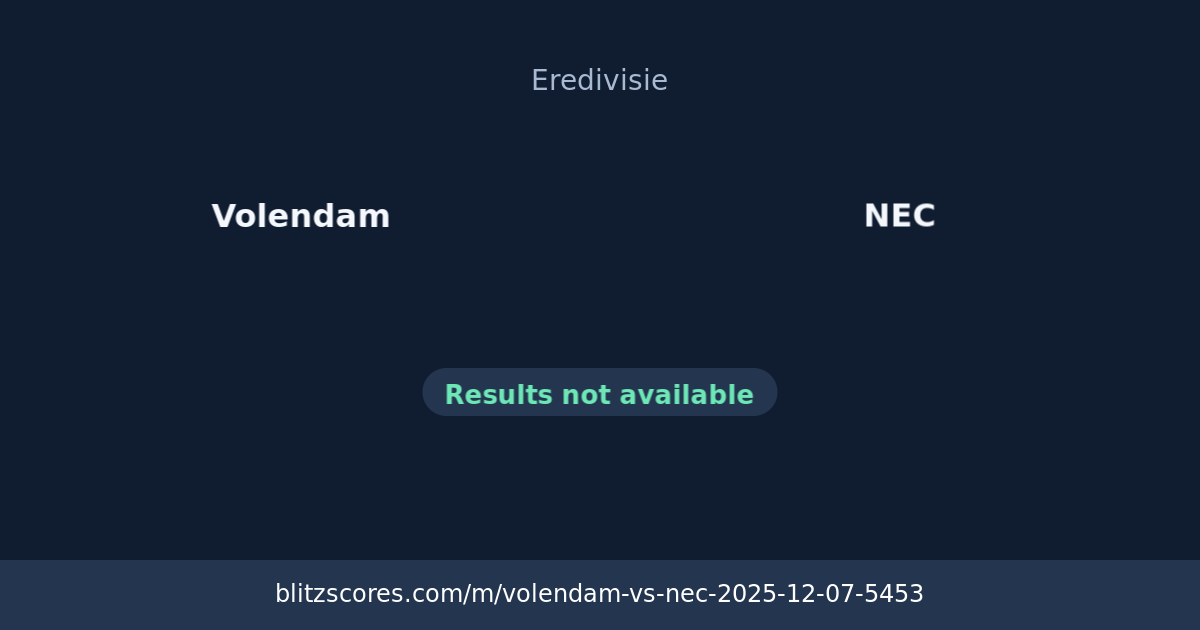 Volendam vs NEC score card