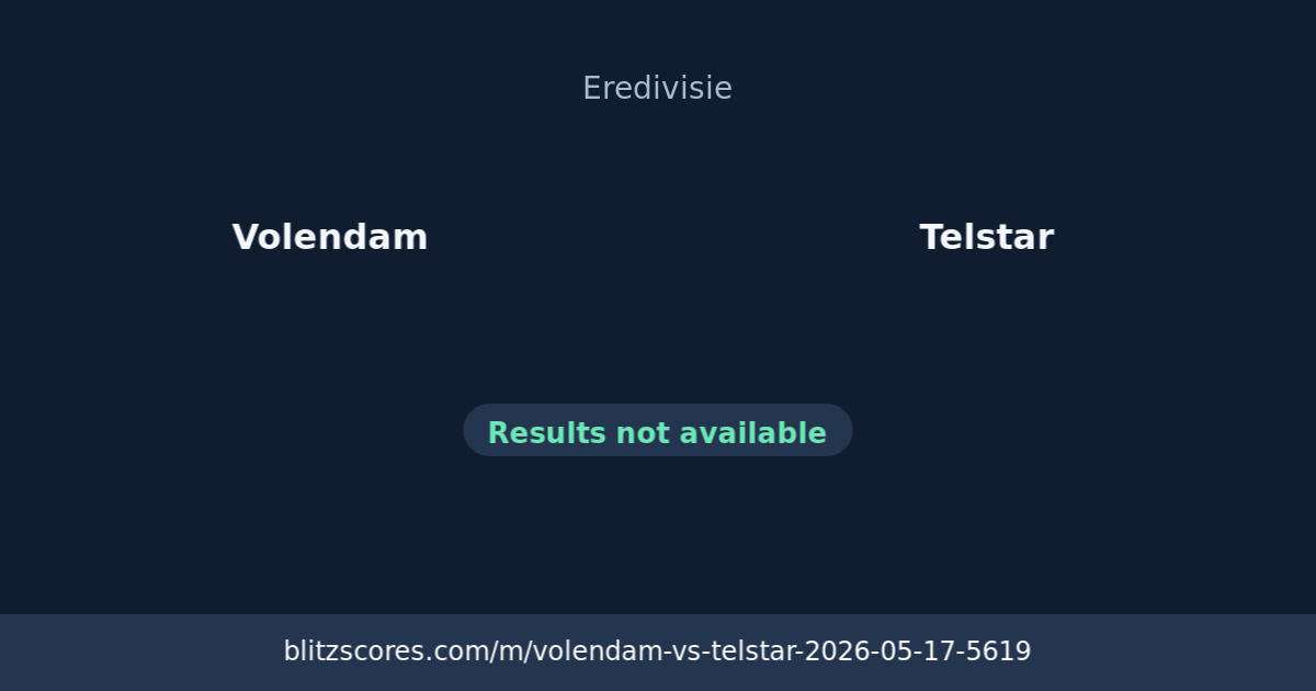 Volendam vs Telstar score card