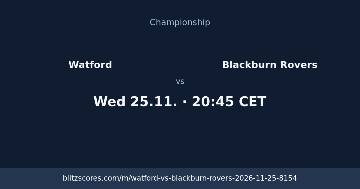 Watford vs Blackburn Rovers score card