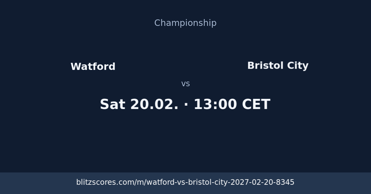 Watford vs Bristol City score card