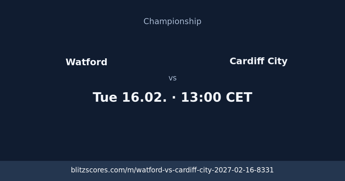Watford vs Cardiff City score card